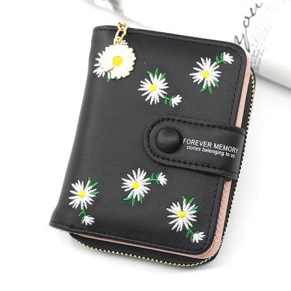 Women Wallets Small Embroidery Leather Purse Women Ladies Card Bag For Women 2021 Clutch Women Female Purse Money Clip Wallet