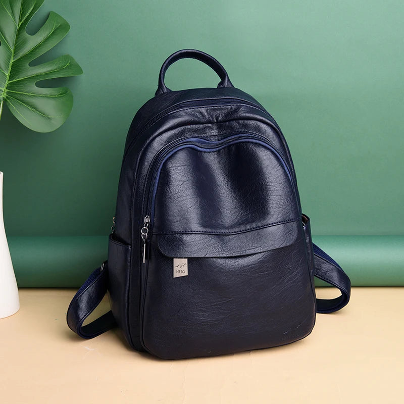 New 2023 Multifunction Vintage Women Backpacks High Quality Female Back Pack Ladies Shoulder Bag Ladies Leather Travel Backpack