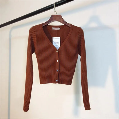 Neploe Spring Newly Patchwork Women Cardigans 2024 Fashion Slim Ladies Knitted Sweater Long Sleeve Buttons Sweaters 65057