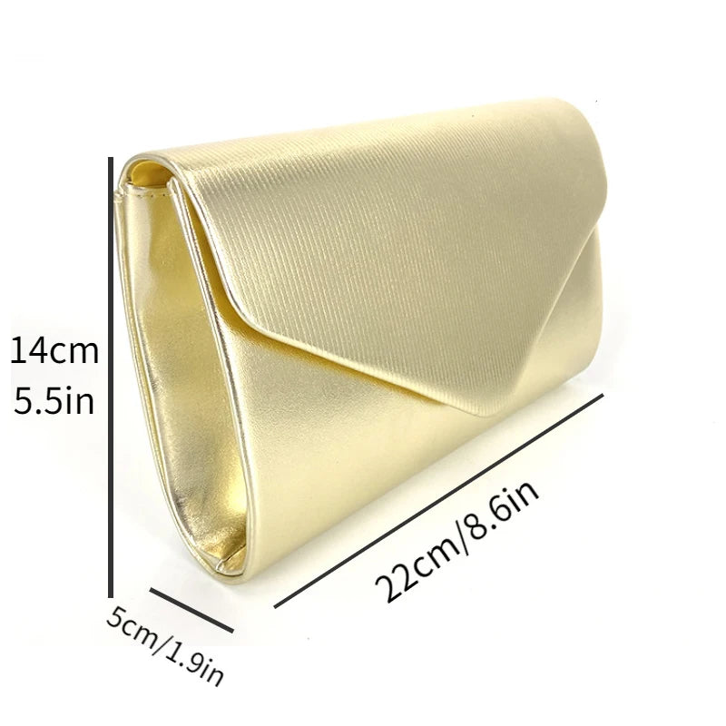 Elegant Silver Envelope Clutch Classic Dinner Clutch Purse Formal Banquet Handbag For Wedding Party Prom