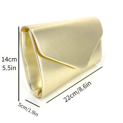 Elegant Silver Envelope Clutch Classic Dinner Clutch Purse Formal Banquet Handbag For Wedding Party Prom