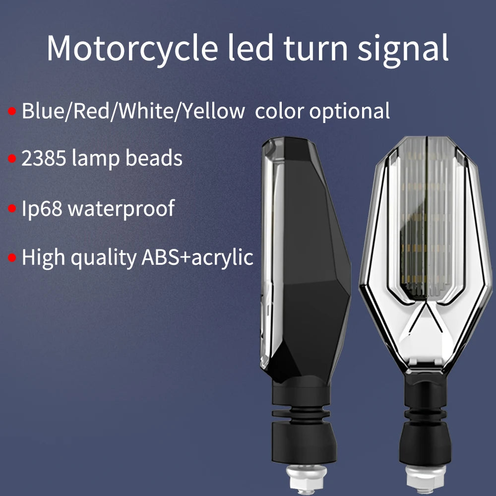 Motoled 2 Pcs Universal LED Motorcycle Turn Signals Lights Bulbs Flasher IPX6 Blinker Amber Signals Daytime Moto Indicator Lamp