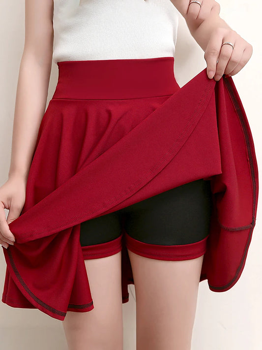 SURMIITRO Shorts Skirts Womens 2024 Summer Fashion School Korean Style Red Black Mini Aesthetic Pleated High Waist Skirt Female