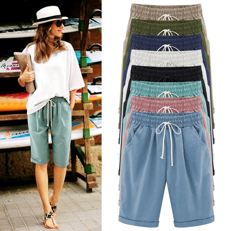 Summer Female Five Pants Thin Outer Wear Pants Women Slacks Casual Pants Harem Pants Beach Wear