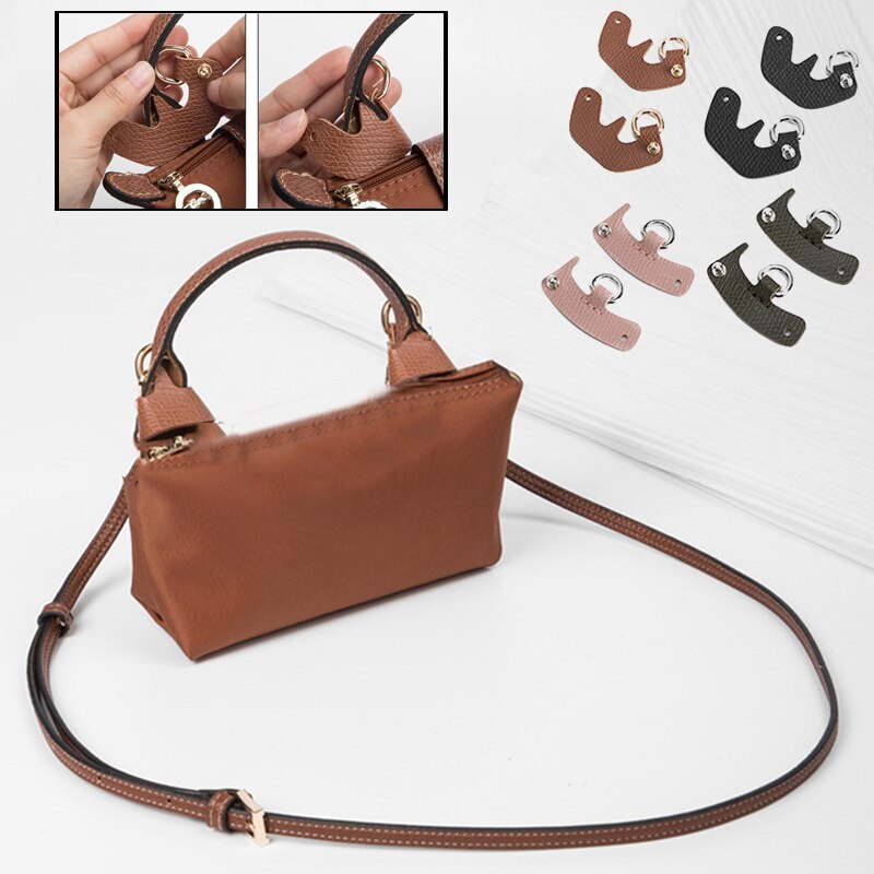 Enhance Your Longchamp Mini Bag: A Stylish Transformation with Genuine Leather Shoulder Strap and Punch-Free Crossbody Conversion Accessories for Women