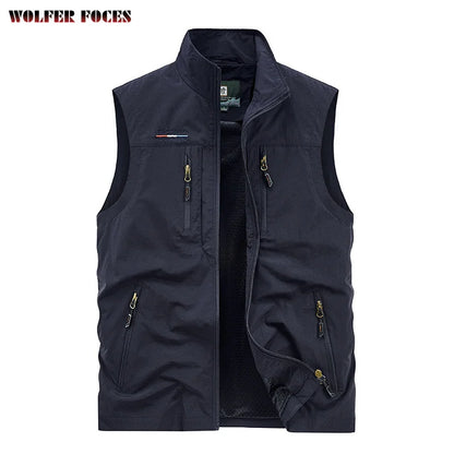 Sleeveless Jacket Waist Coat Men Summer Vest Man Tactical Military Parka Work Men's Clothing Free Shipping Hunting Vests Fishing