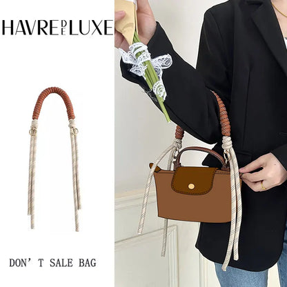 Bag Strap For longchamp Mini Bag Woven Strap Bag Transformation Bag Accessories short strap