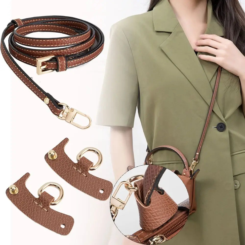 New Leather Bag Straps Punch-free Shoulder Strap Crossbody Conversion Hang Buckle Bag Transformation Accessories for Longchamp