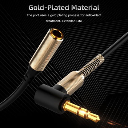 High Quality 3.5mm Jack AUX Audio Male to Female Extension Cable 90 Degree Right Angle Auxiliary Speaker Cable for PC Headphone