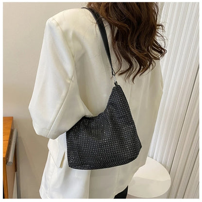 Sparkly Rhinestone Shoulder Bag Bridal Evening Clutch Wedding Prom Party Club Handbag Women Daily Casual All-match Crossbody Bag