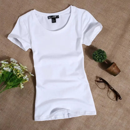 MRMT 2024 Women's T Shirt Women Short Sleeved Slim Solid Color Simple Pure Tee Womens T-Shirt For Female Women T shirts