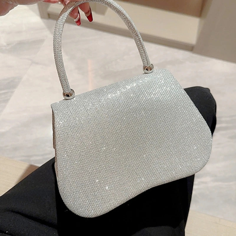 Women Luminous Handbag Elegant Handheld Evening Purse Banquet Clutch for Club Wedding Prom Party Chain Shoulder Crossbody Bag