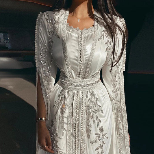 Sharon Said Luxury Dubai Moroccan Kaftan Evening Dresses for Women Wedding Elegant Long Sleeve Muslim Arabic Formal Dress SS439