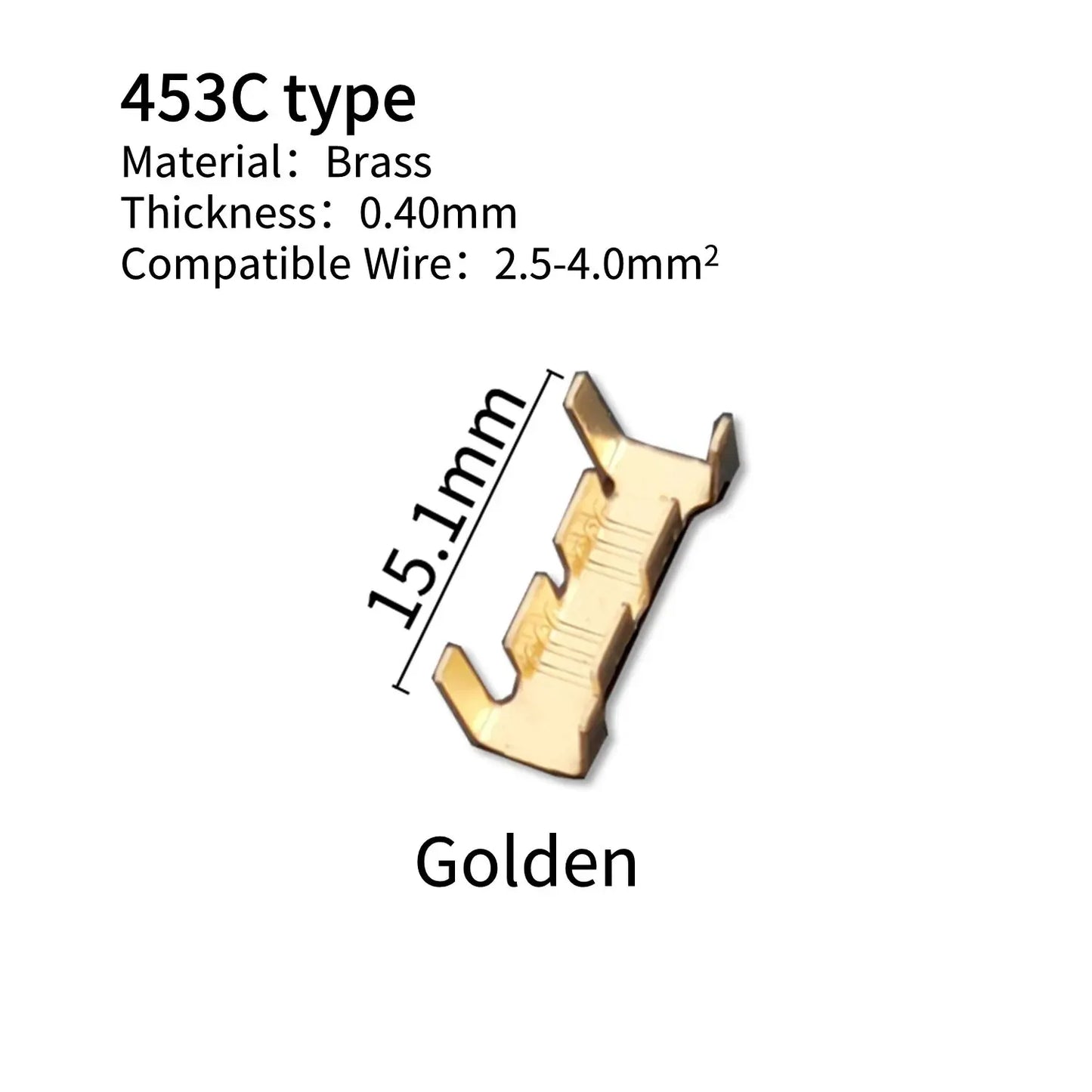 100pcs 453/453C U-shaped Terminal Wire Quick Connector Terminal Small Tooth Fascia Terminal 0.5-1.5mm2/2.5-4.0mm2