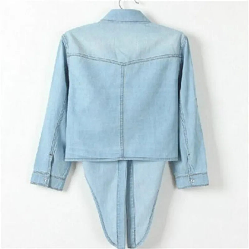 Summer Casual cropped sleeves Shirt Denim cotton short Women Shirts button up blouses womens sexy Blouse tops