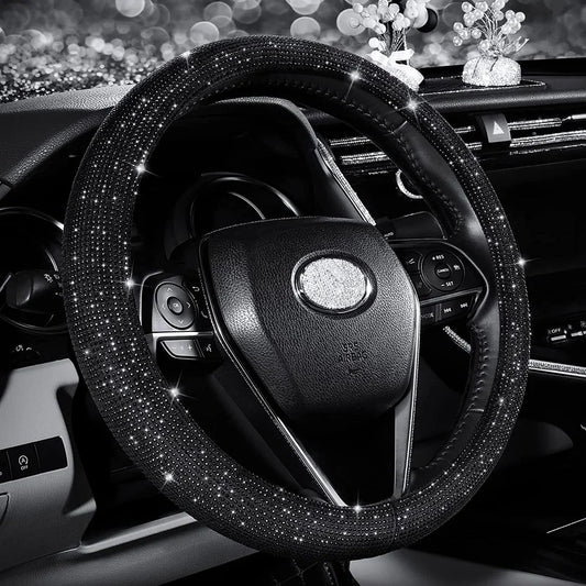 Bling Bling Diamond Rhinestones Crystal Car Steering Wheel Cover  Auto Accessories