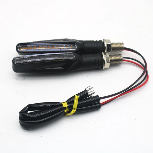 2/1PCS LED Motorcycle Turn Signals Light 12 SMD Tail Flasher Flowing Water Blinker IP68 Bendable Motorcycle Flashing Lights