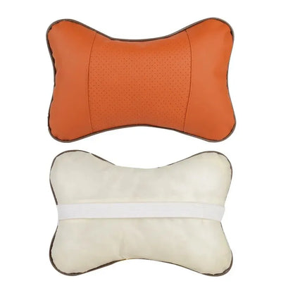 Car Neck Pillows Both Side Pu Leather 1pcs Pack Headrest For Head Pain Relief Filled Fiber Universal Car Pillow