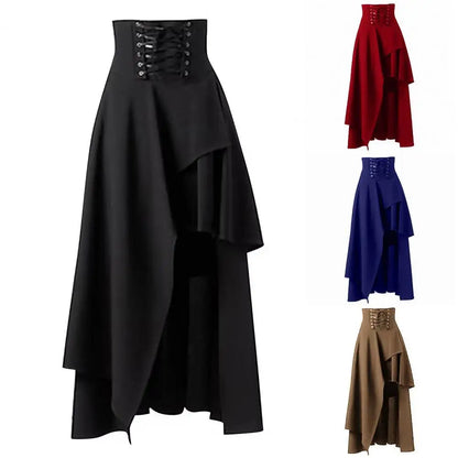 Medieval Skirt Soft Breathable Vintage Dress Up Hem Maxi Skirt Clothing Halloween Costume Cosplay for Women