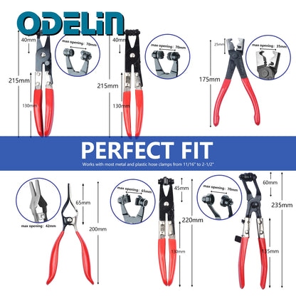 9 PC Hose Clamp Pliers Set Flexible Cable Ring Plier Mechanic Tool