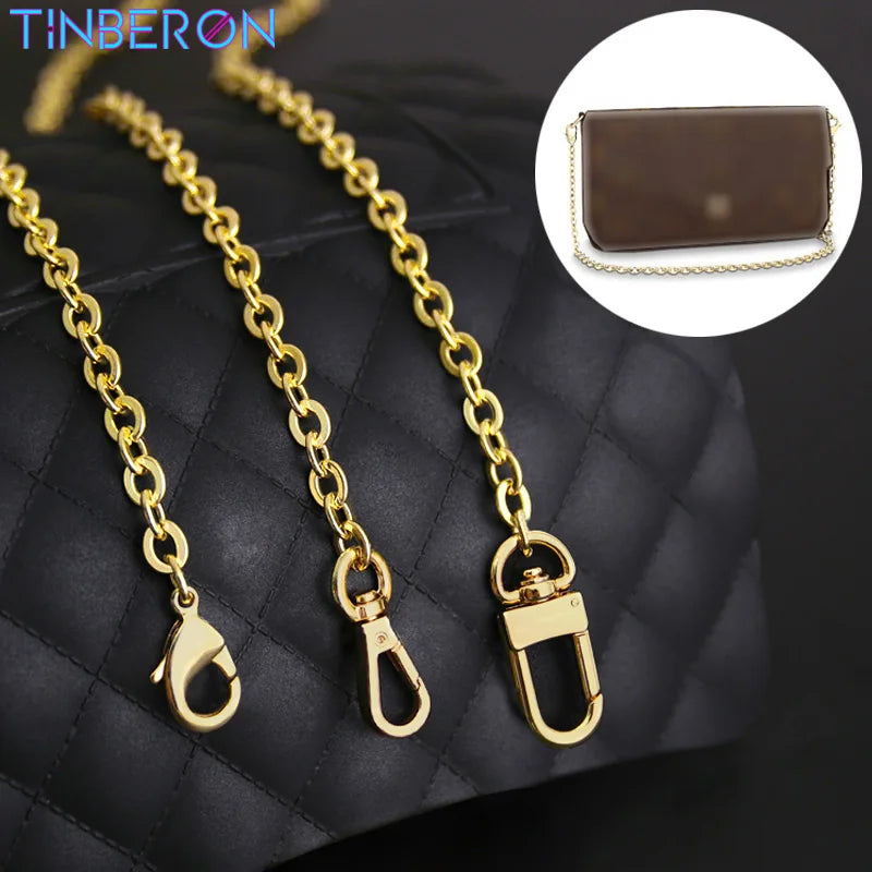 TINBERON Chain Straps High-end Woman Bag Metal Chain Fashion Bags Accessory DIY Bag Strap Replacement Luxury Brand Chain Straps