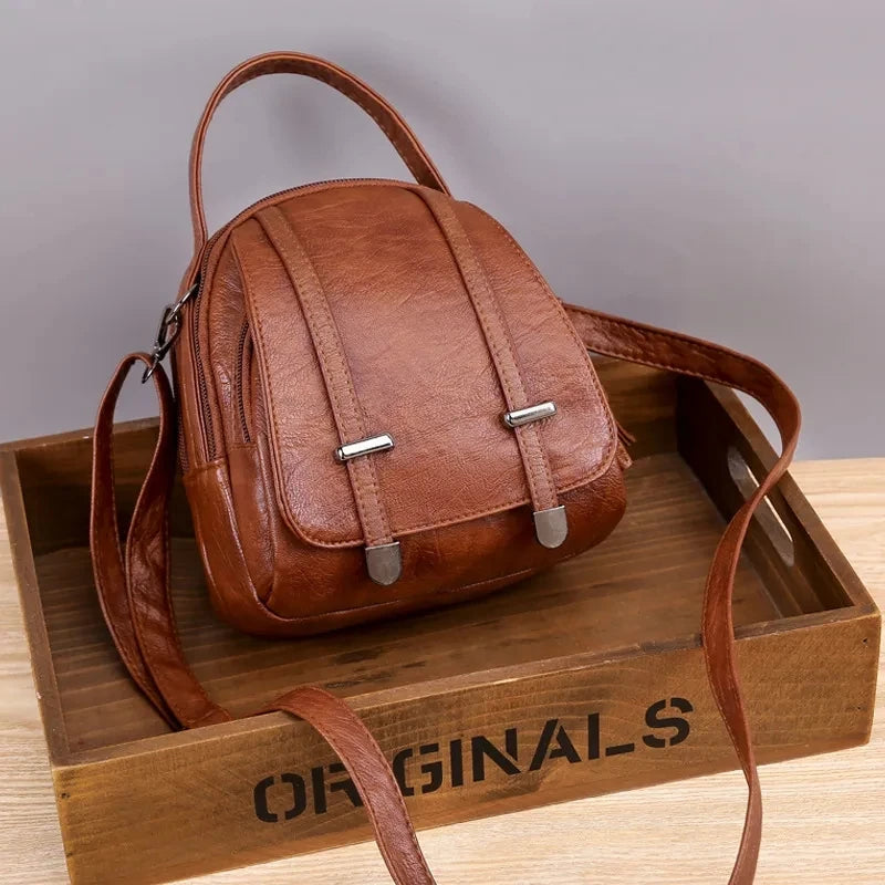 Multi-Functional Soft PU Leather Small Shoulder Bag For Women Vintage Fashion Crossbody Bag Female Purse Cell phone Handbag