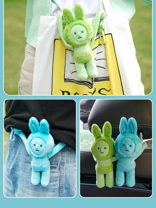 SMISKI Japanese Green Blue Stuffed Plush Toy Cartoon Strap Doll Pendant Doll Car Ornaments Bookbag Backpack Doll Pendant Gift