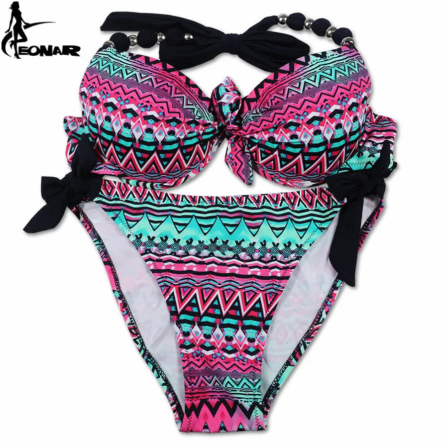 EONAR Women Bikini Offer Combined Size Swimsuit Push Up Bikini Sets Brazilian Bathing Suits Plus Size Swimwear Female XXL