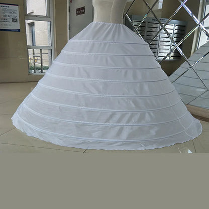 Underskirt Ball Gown Wedding Dress Petticoat White Drawstring Strap 8  Hoops Performance Plus Size Long Petticoat