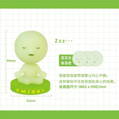 SMISKI Bobbing Head Series Kawaii Figure SMISKI Zip Anime Figures Cute Luminous Doll Model Collection Desk Decoration Toys Gifts