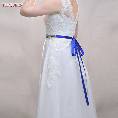 TOPQUEEN S269 Women's Crystal Rhinestone Sashes Bridesmaid Evening Party Belt Wedding Dresses Accessories Waistband Bridal Belts