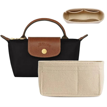 handbag leather NEW Dumplings Liner Bag Organizer For Longchamp Mini Storage Bag The Liner Felt Purse Insert Handbag Liner Bag