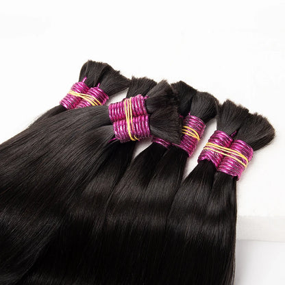 Remy 100% Human Braiding Hair Bulk No Weft Natural Straight Hair Bundles Hair Weaving Hair Extensions Indian Hair Original