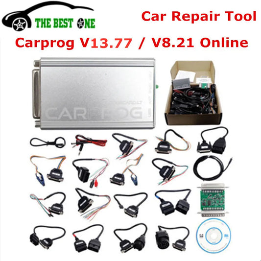 Online Carprog V8.21 With Keygen Full Adapters Car Prog V8.21 / V13.77 For Airbag/Radio/IMMO/ECU Programmer Auto Repair Tool