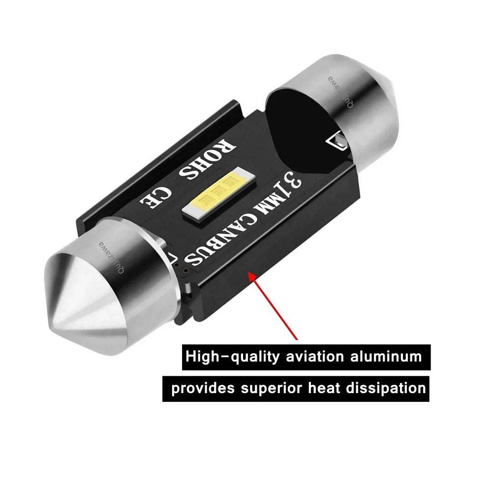 10PCS Festoon 31mm 36mm 39mm 41mm  C5W C10W Super Bright CSP LED Bulbs Car Dome Light Canbus No Error Auto Interior Reading Lamp