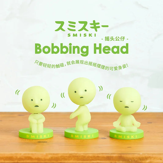 Smiski Bobbing Head Pvc Action Figure Kawaii Ornaments 100% Original Genuine Collection Model Doll Toys Real Shot