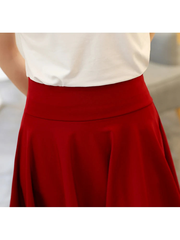 SURMIITRO Shorts Skirts Womens 2024 Summer Fashion School Korean Style Red Black Mini Aesthetic Pleated High Waist Skirt Female