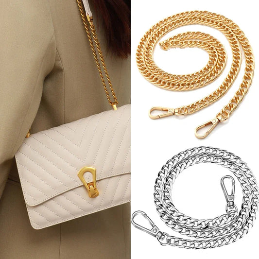 120cm Metal Chain Golden Silvery Black Aluminum Chain For Jewelry Making Findings Bag Chain Strap Handle Replacement Chains