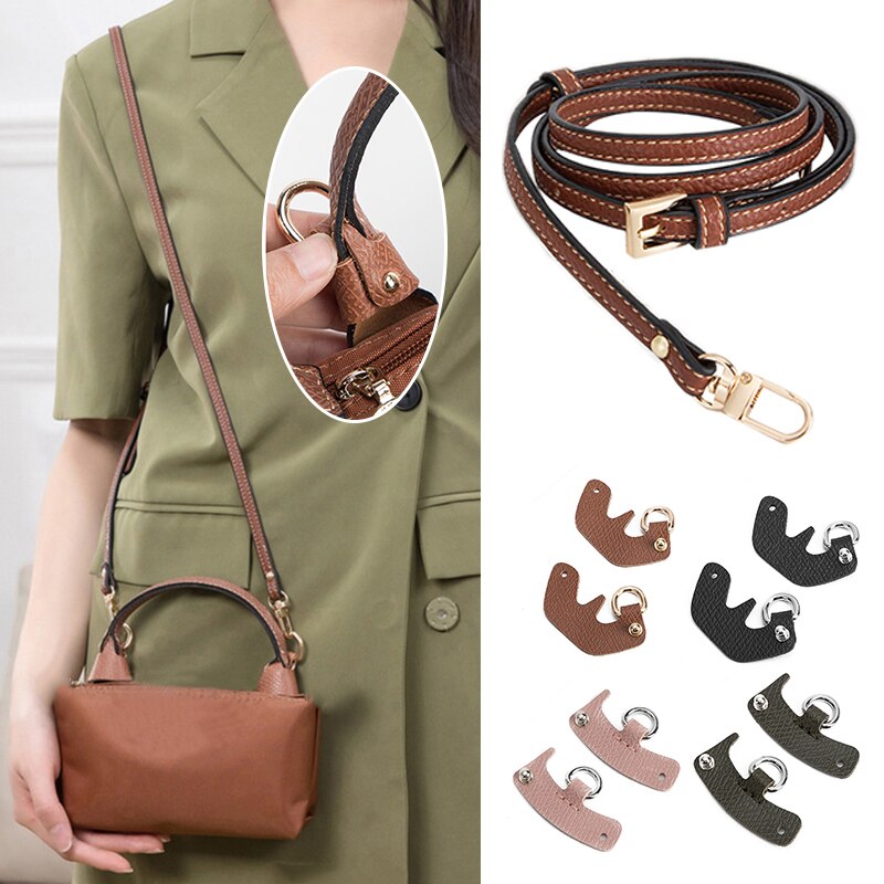 Enhance Your Longchamp Mini Bag: A Stylish Transformation with Genuine Leather Shoulder Strap and Punch-Free Crossbody Conversion Accessories for Women