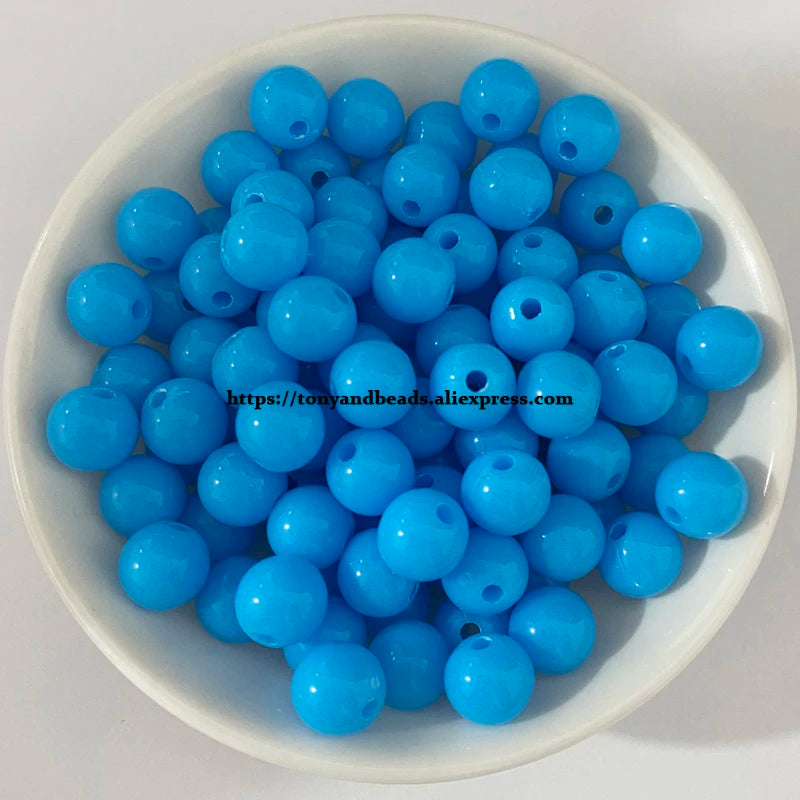 Opaque Mixed Acrylic Plastic Smooth Round Ball Spacer Beads 5.5mm 7.5mm 9.5mm Pick Size For Jewelry Making DIY