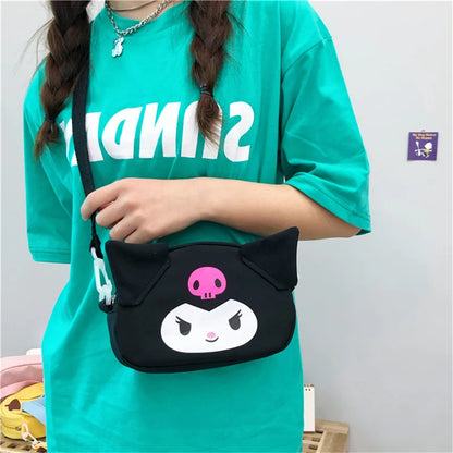 Sanrio Crossbod Bag Kuromi My Melody Simple Hobos Chest For Students Cinnamoroll Children Shoulder Bags Travel Backpack Girl