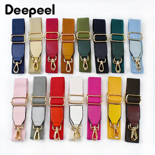 1Pc Deepeel 3.8cm Canvas Cotton Bag Shoulder Strap 80-130cm Adjust Webbing Handbag Crossbody Replacement Bags Straps Accessory