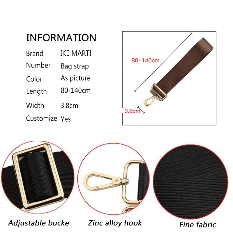80-140CM Replacement Shoulder Bag Strap For Briefcase Men Crossbody Shoulder Bags Strap Adjustable Black Women Bag Accessories