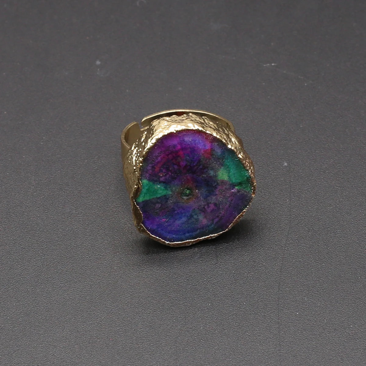 Multi Colored Natural Stones Semi Precious Stones Irregular Water Crystal Buds High-Quality Jewelry Ring Gifts