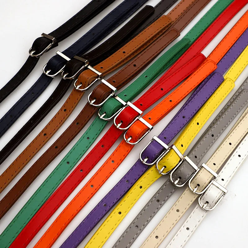 120cm Adjustable Pu Leather Bag Strap 1.2cm Wide Shoulder Bag Handle for Handbag Crossbody Straps Bag Part & Accessories