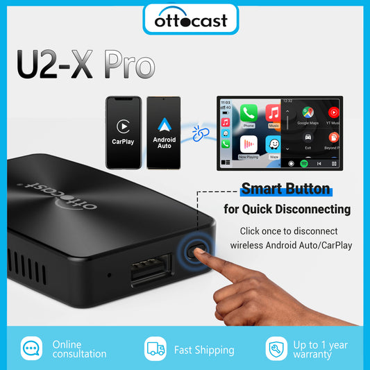 OTTOCAST U2 X PRO Android Auto CarPlay 2 in 1 Wireless Bluetooth Adapter USB Dongle Car Intelligent System Automotive Multimedia