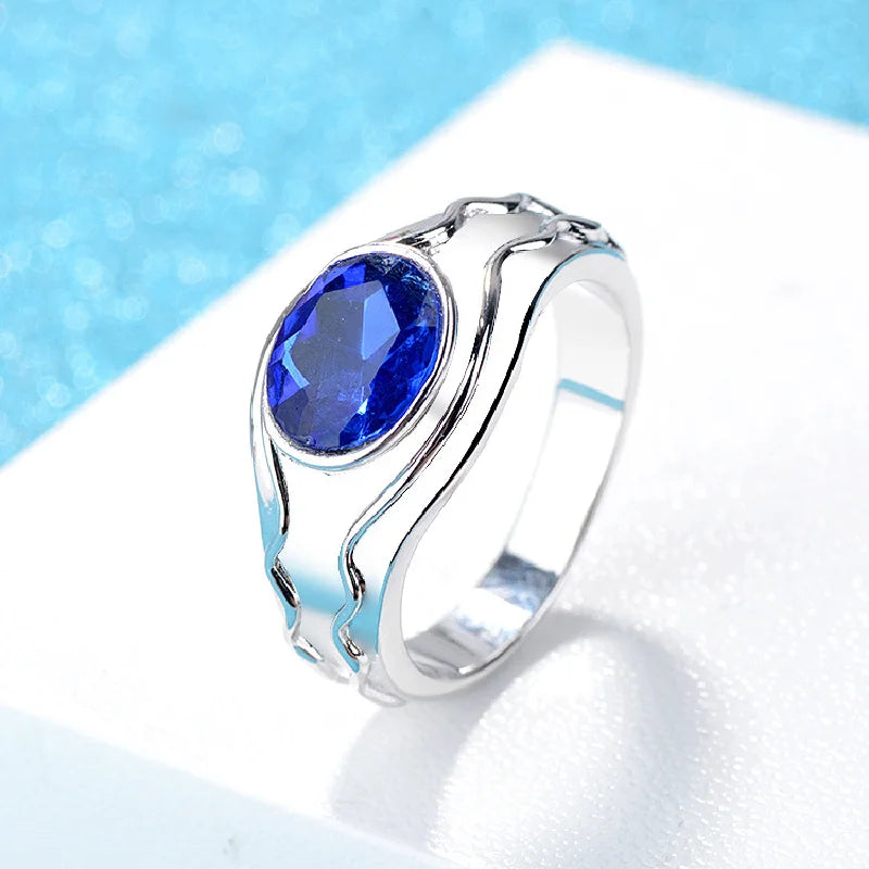 LOTR Elrond Vilya Ring of Air Blue Stone Fashion Men Jewelry Fan Gift High Quality