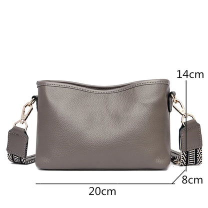 2022 Fashion Solid Color Cow Women Shoulder Crossbody Bag Luxury Ladies Phone Bag And Purses Genuine Leather Handbag Women's Bag