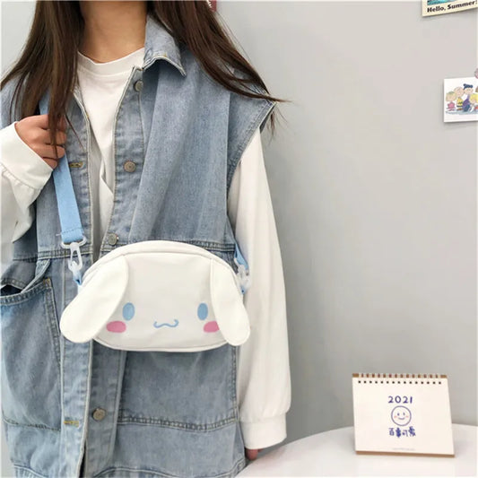 Sanrio Crossbod Bag Kuromi My Melody Simple Hobos Chest For Students Cinnamoroll Children Shoulder Bags Travel Backpack Girl