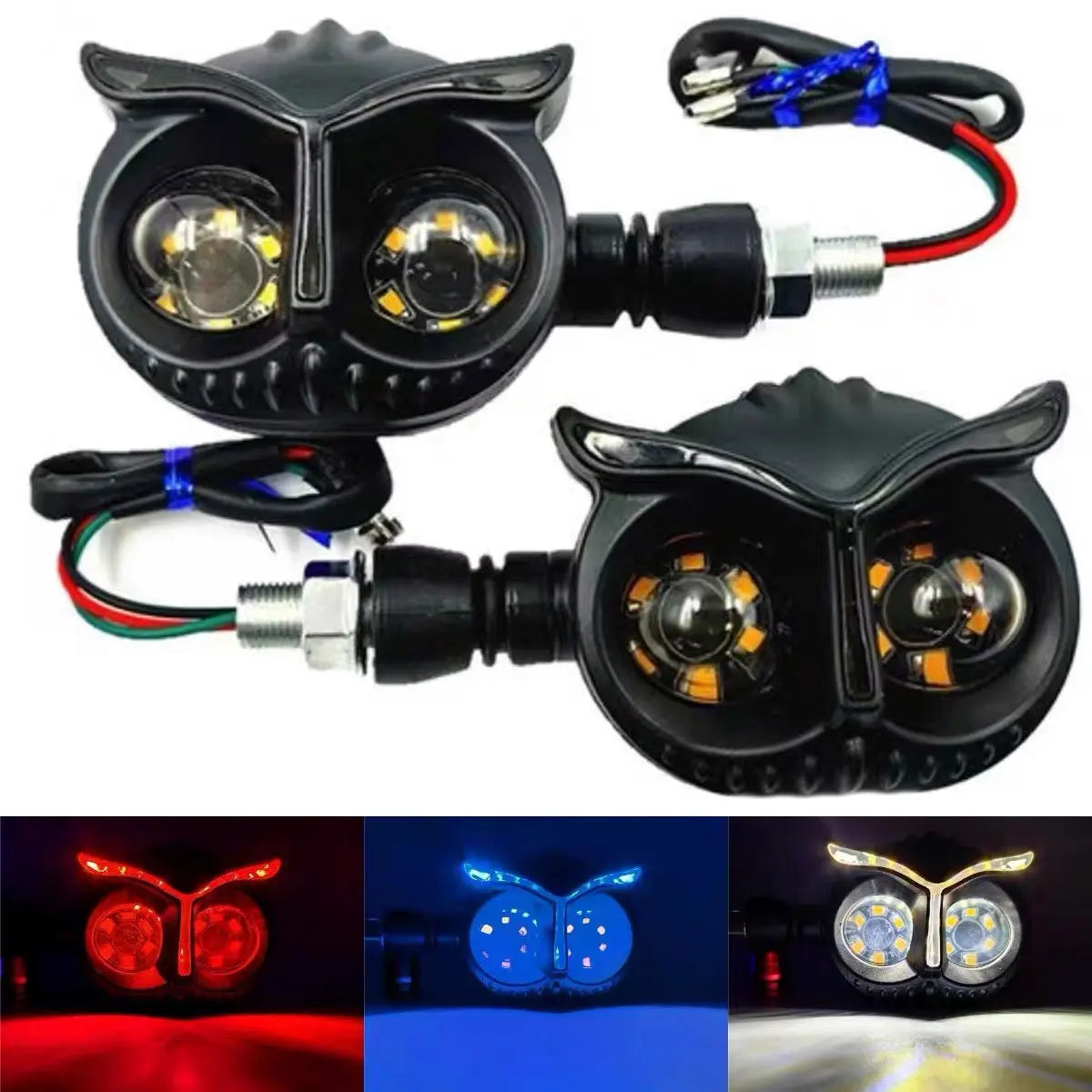 2023 Motorcycle DRL Turn Signal Light For Owl Style LED Indicator Flashing  Daytime Running Lights Moto Lightings 12v